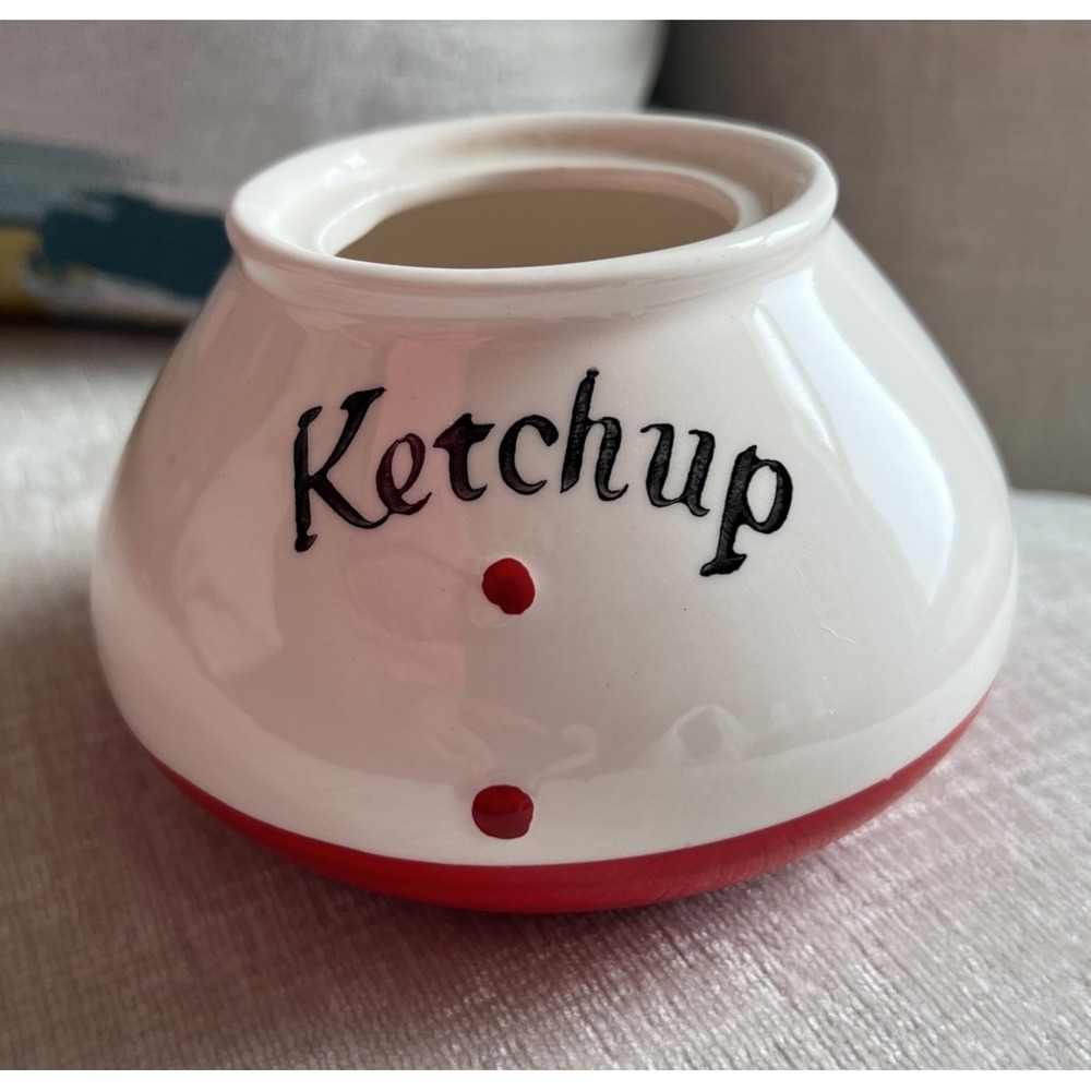 Vtg Holt Howard Style Pixieware Ketchup Jar MCM Kitsch Granny Bottom Only